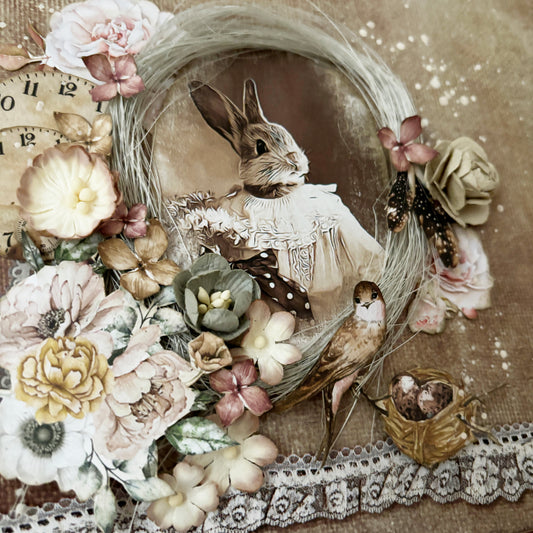 Mixed Media Canvas - Easter Bunny